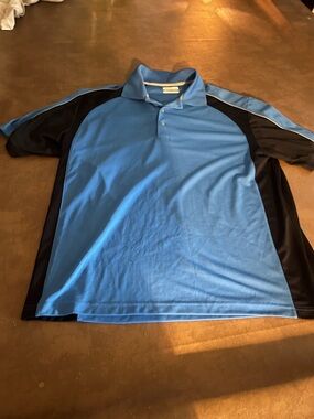 Grand Slam Light Blue and Black Performance Polo